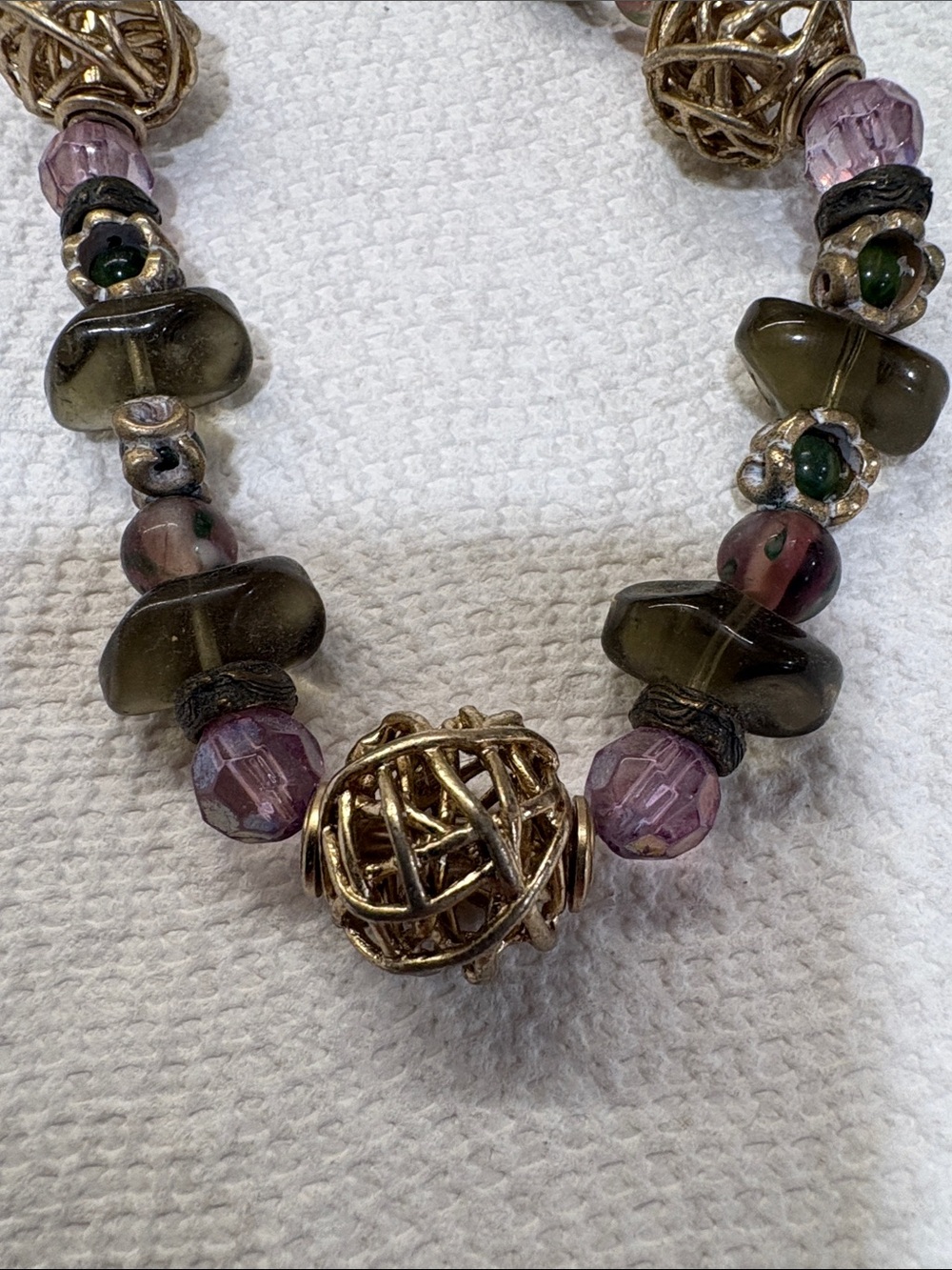 Vintage Chico’s Multicolor Bead, Ball and Stone Necklace